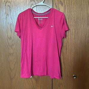 Pink Nike Dri-Fit V-neck T-shirt size XL
